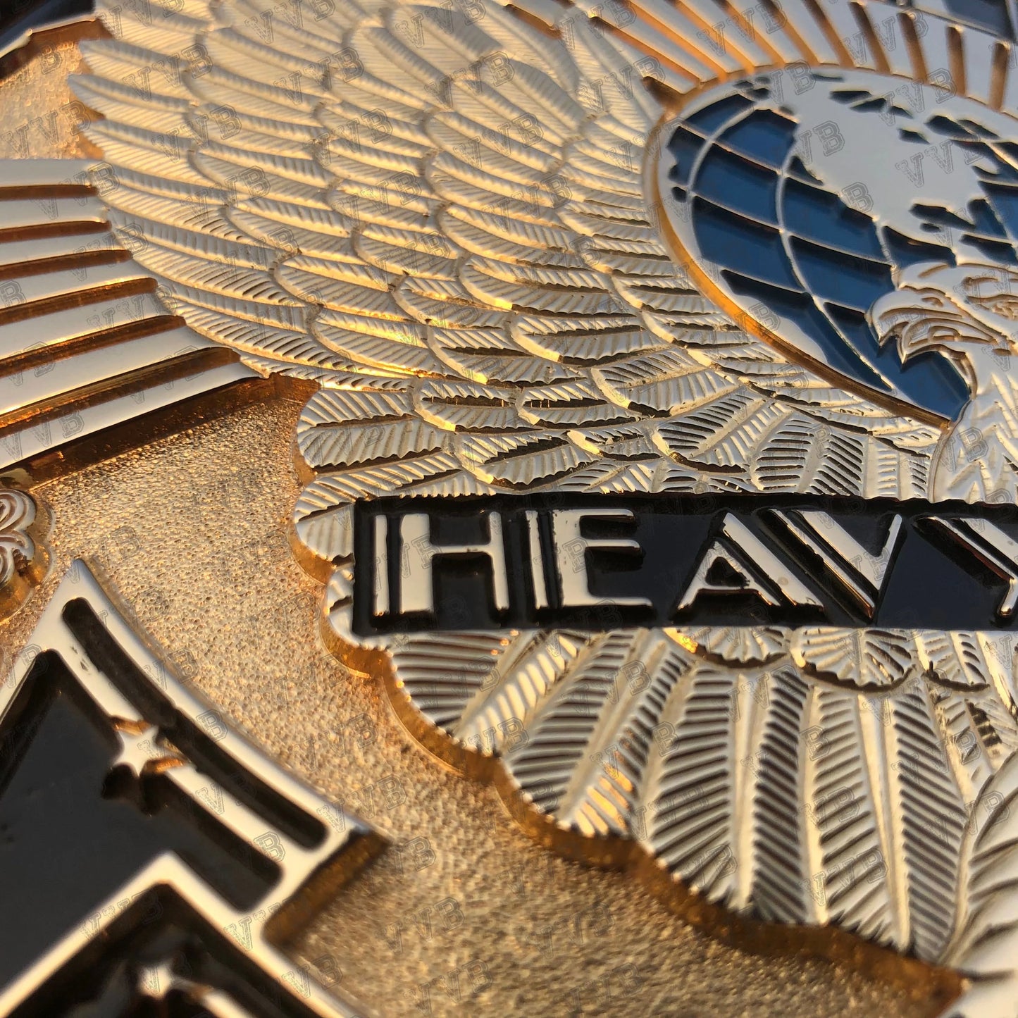 24K Gold CNC Engraved WWF Replica Belt with Winged Eagle Centerpiece
