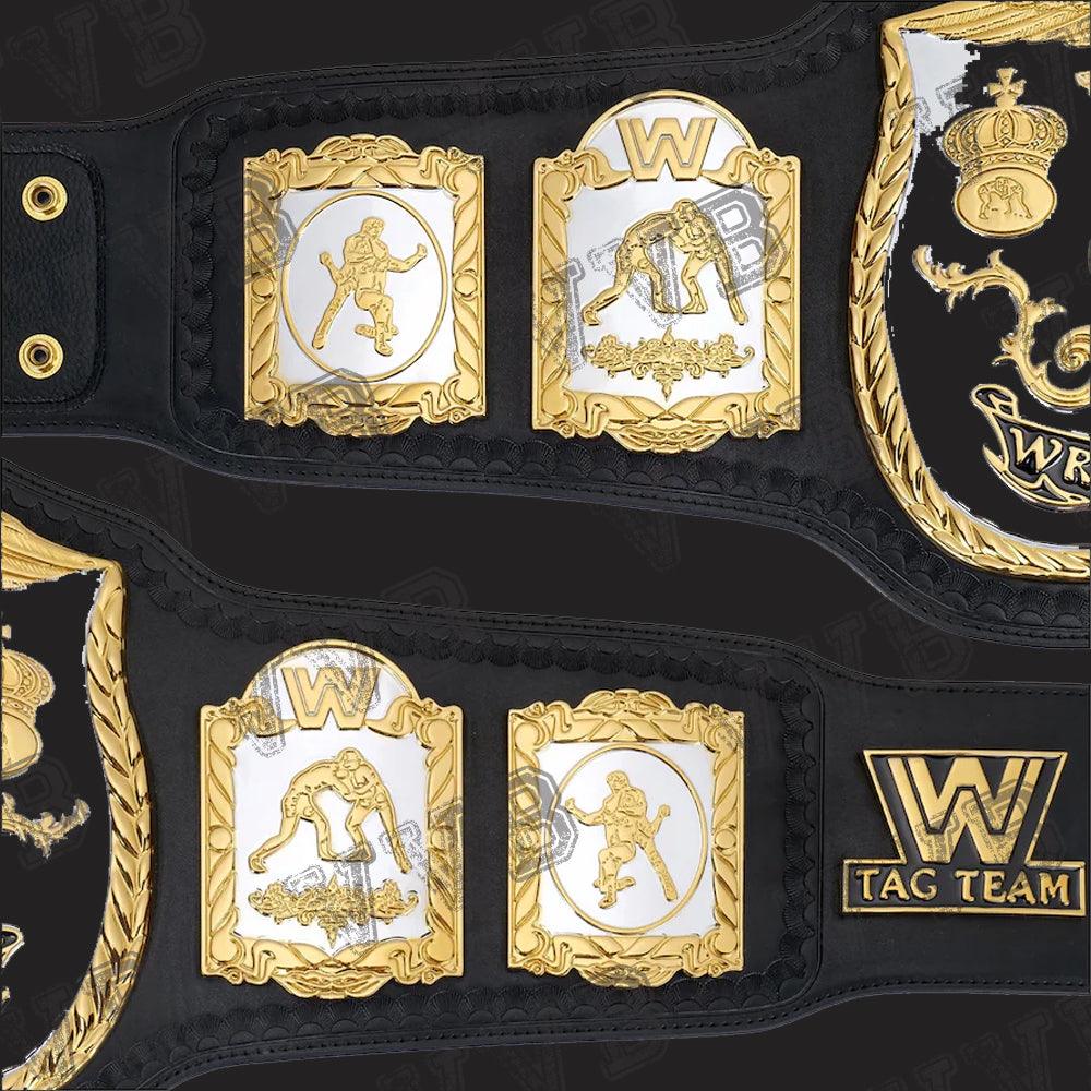WWE Classic World Tag Team Championship Replica Title Belt - 4mm Brass Victory Vault Belts