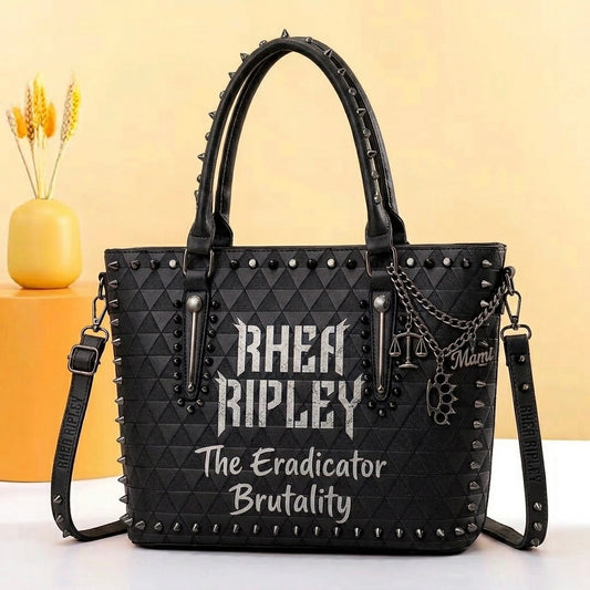 Premium Handcrafted Studded Leather Tote HandBAG – Rhea Ripley "The Eradicator" Edition