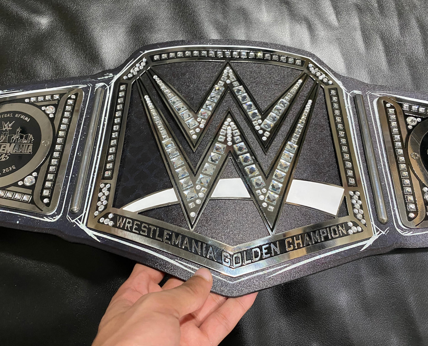 WrestleMania 42 Golden World Championship Belt – 2mm Premium Diecast Wrestling Title | Heavyweight Replica