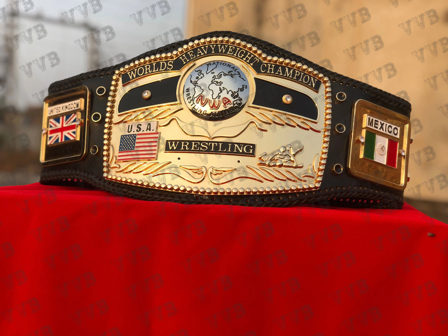 Authentic NWA Domed Globe Championship Belt for Display or Cosplay