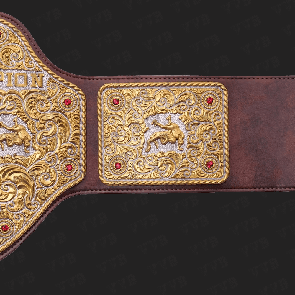 Dual Plate Big Gold Championship Wrestling Title Belt Replica