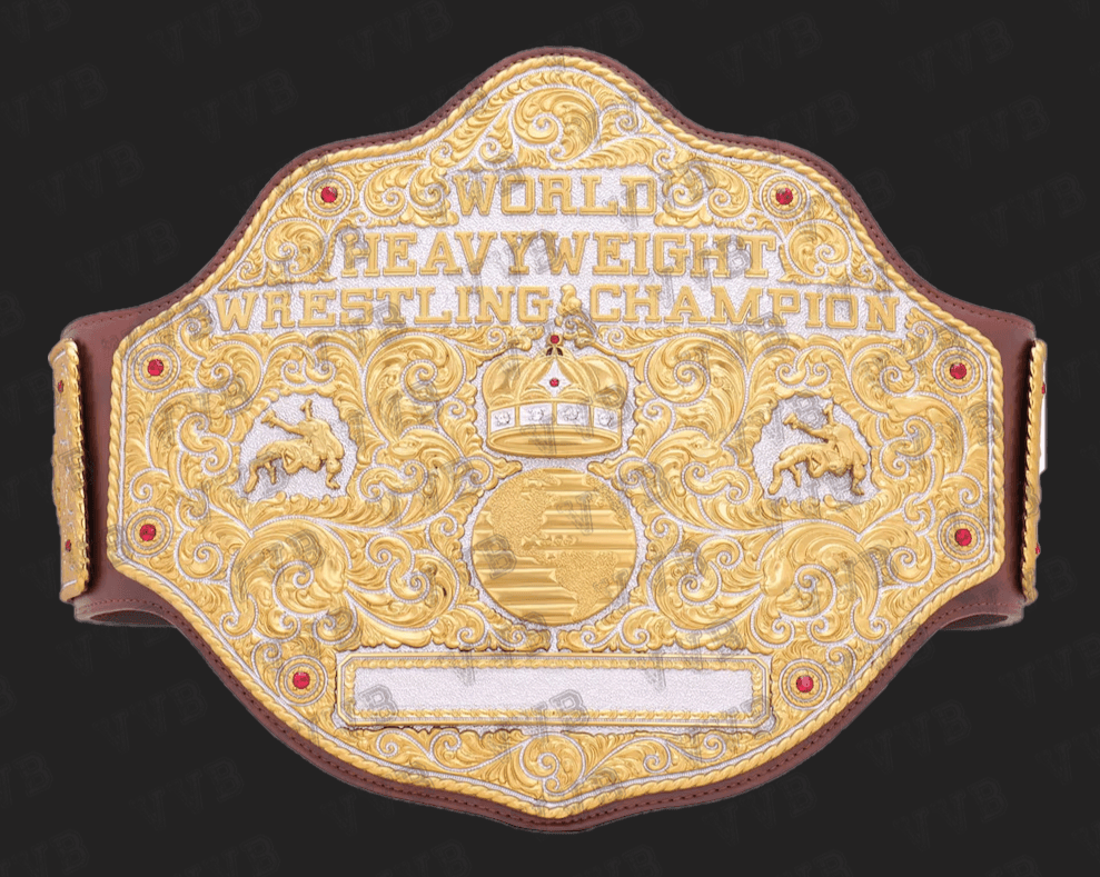 Dual Plate Big Gold Wrestling Championship Replica Belt