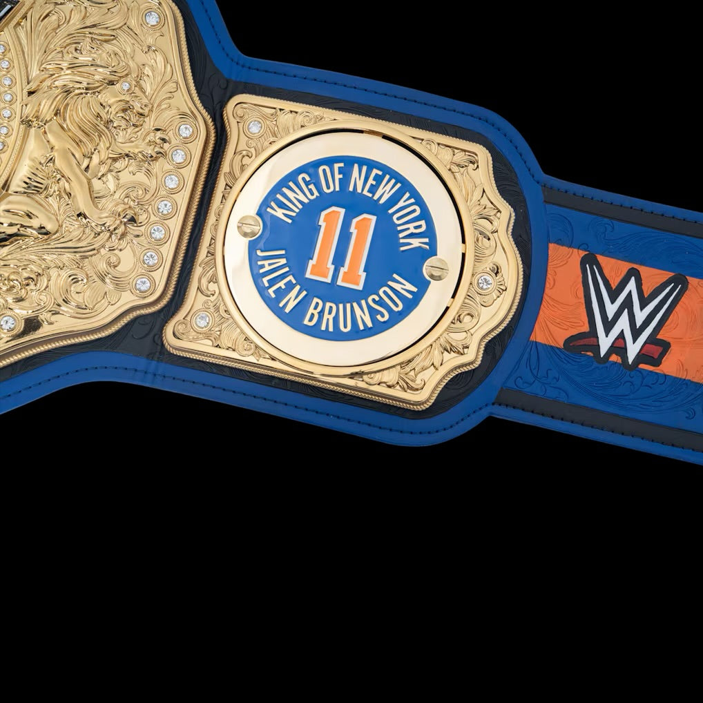 Jalen Brunson “King of New York” World Heavyweight Championship Replica Title Belt – 6mm Die-Cast Zinc Plates with Removable Side Plates | Premium Wrestling Championship Belt