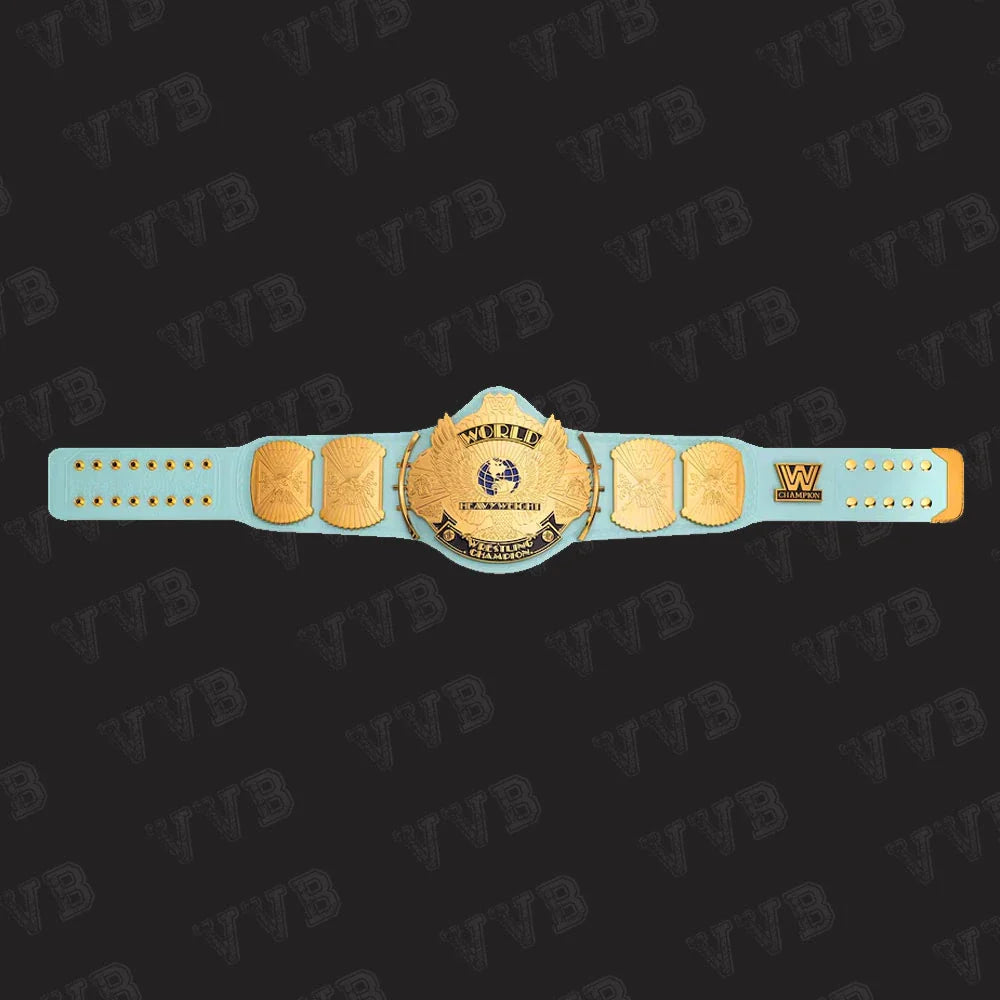 Light Blue WWE Winged Eagle Wrestling Championship Replica Belt –Brass Plates