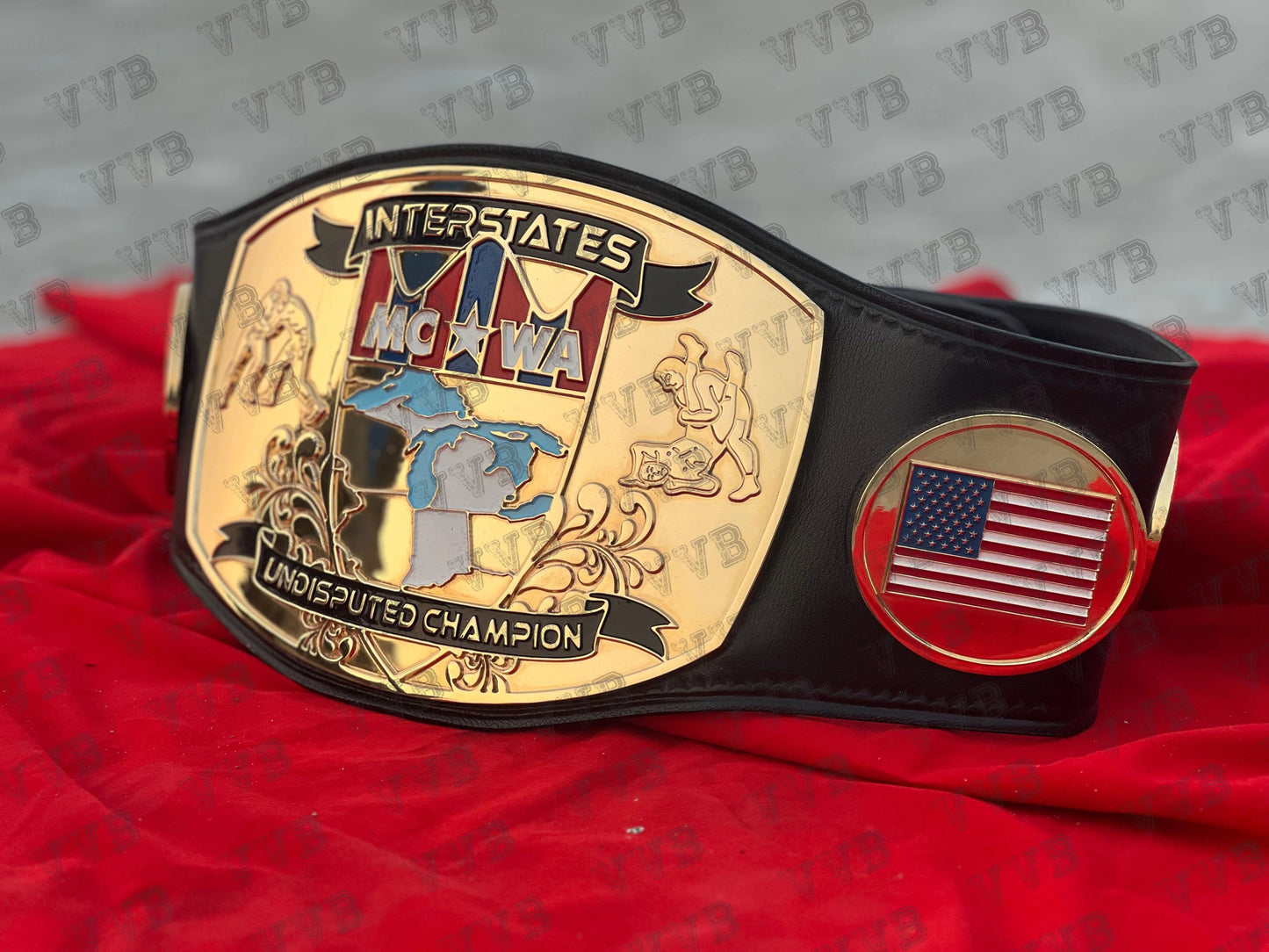 Personalized CNC Engraved Gold Wrestling Belt for Awards, Events & Collectors