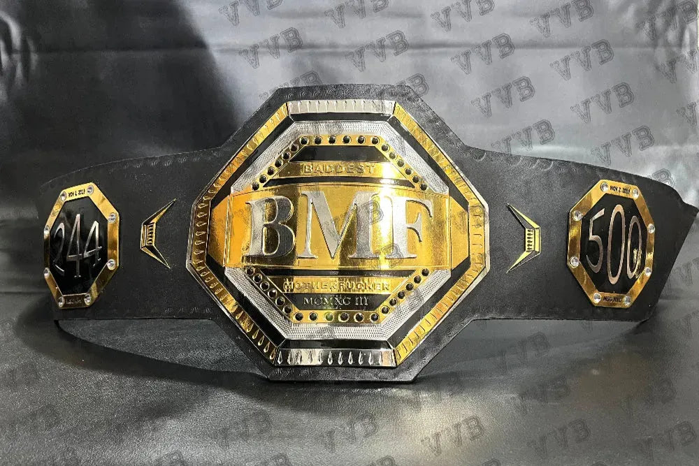 UFC BMF Championship Replica Belt – 4MM Brass, Leather, Adult Size