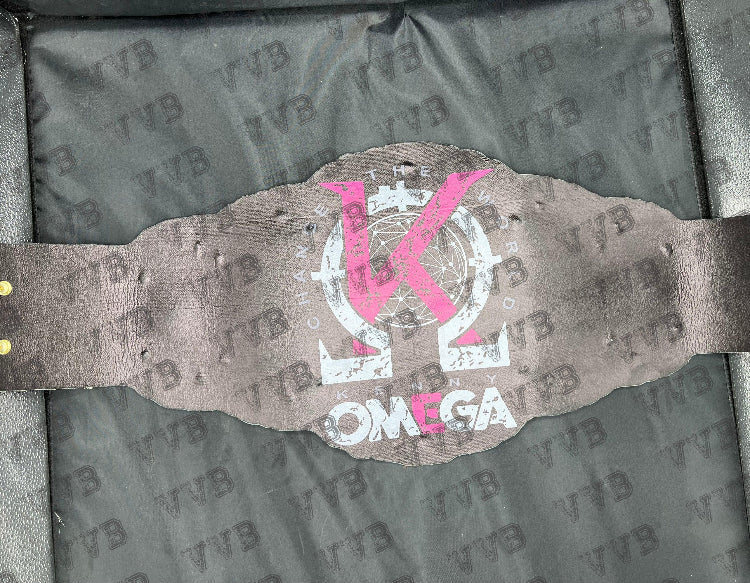 Custom Kenny Omega AEW World Heavyweight Championship Belt Replica showcasing detailed craftsmanship and premium materials.