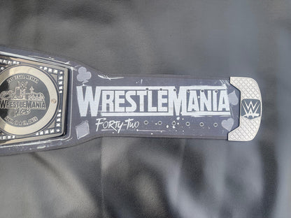 WrestleMania 42 Golden World Championship Belt – 6mm Premium Diecast Wrestling Title | Heavyweight Replica with Bag