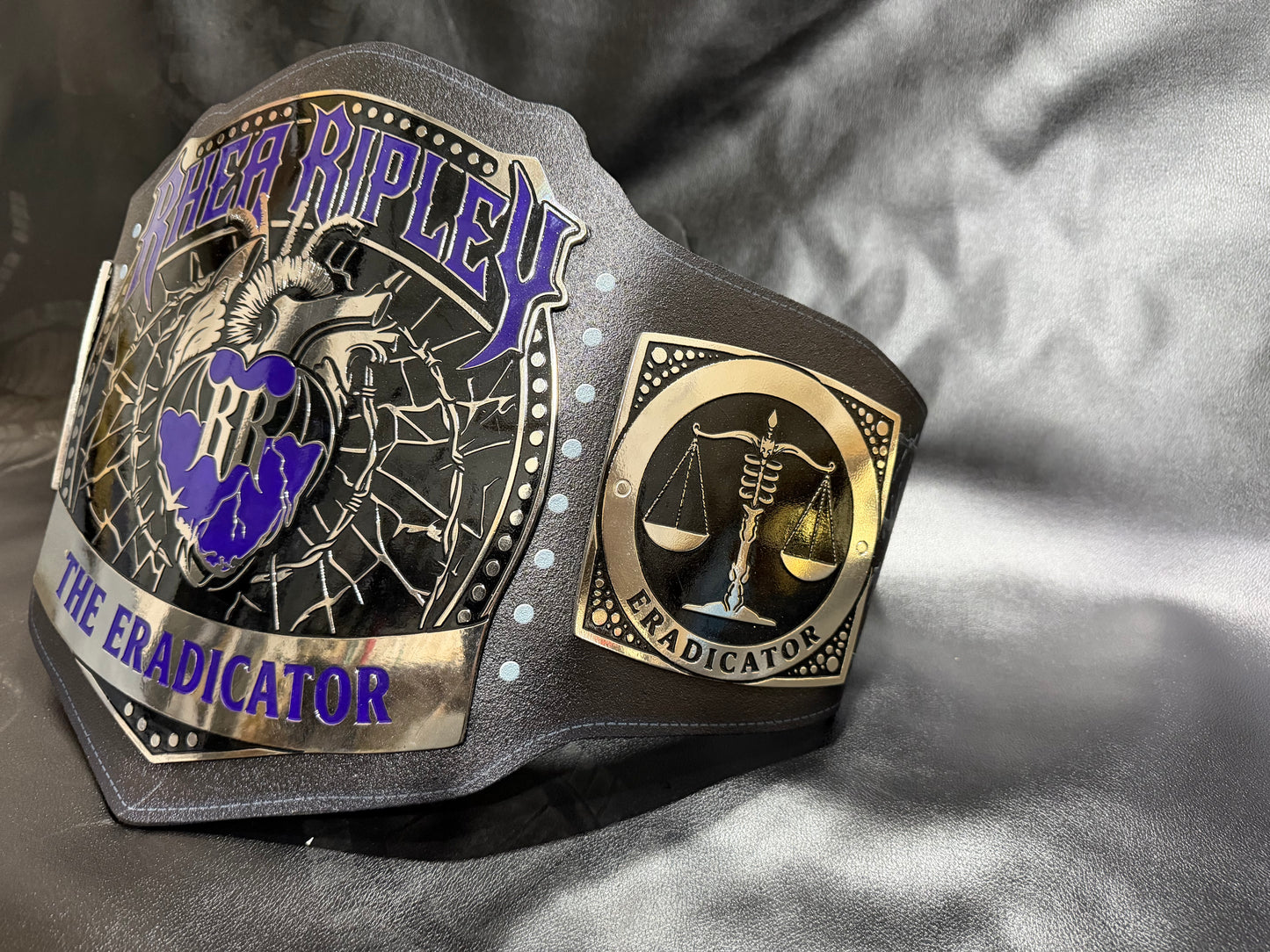 Rhea Ripley “THE ERADICATOR” Custom Championship Belt With Matching Premium Belt Bag| Handcrafted Collector’s Edition |Judment Day Inspired
