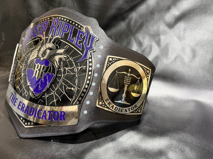Rhea Ripley “THE ERADICATOR” Custom Championship Belt With Matching Premium Belt Bag| Handcrafted Collector’s Edition |Judment Day Inspired