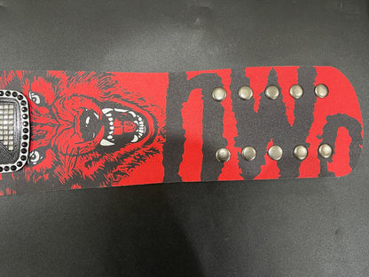 Custom Premium NWO Wolfpack Edition Championship Spinner Belt Handcrafted Red & Black Leather