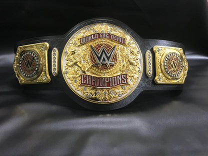 New World Tag Team Wrestling Championship Leather Belt – 10mm Diecast Brass | Adult Size