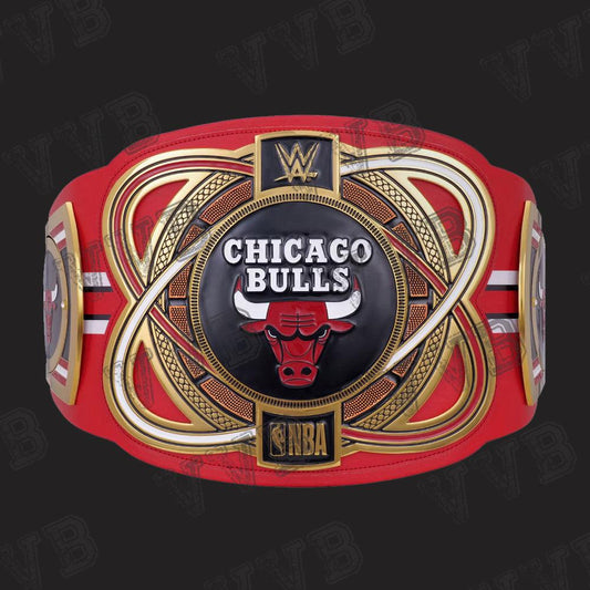 Chicago Bulls WWE Legacy Title Leather Belt - 4mm Brass Adult Victory Vault Belts