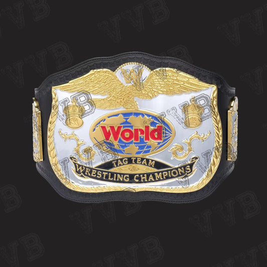 WWE Classic World Tag Team Championship Replica Title Belt - 4mm Brass Victory Vault Belts