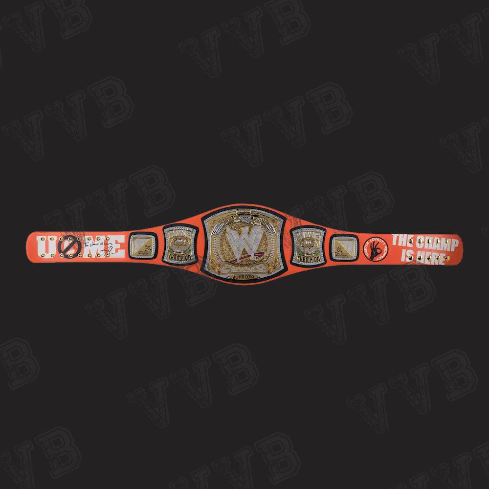 John Cena Autographed Signature Series Championship Spinner Replica Title Belt - 2mm Brass Victory Vault Belts