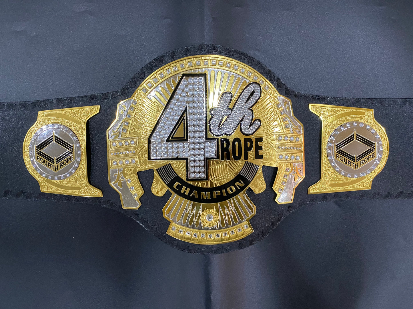 4th Rope Champion Wrestling Title Belt – 2mm Metal Plates with Genuine Leather Strap