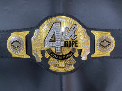 4th Rope Champion Wrestling Title Belt – 2mm Metal Plates with Genuine Leather Strap