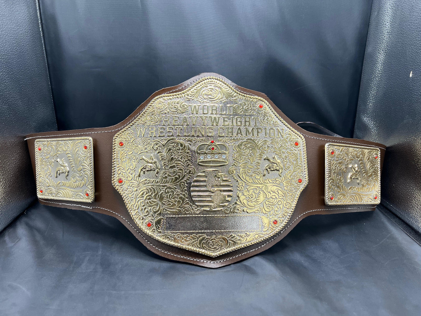 Big Gold World Heavyweight Red Strap Custom Wrestling Championship Belt – 6mm Die-Cast Premium Heavy Metal Edition