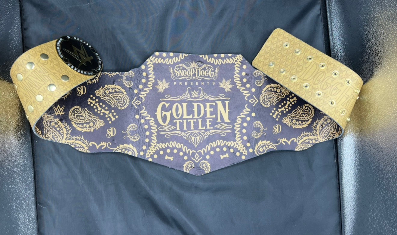 All WWE WrestleMania 38 39 40 41 42 Golden Championship Belt – 6MM Die Cast Adult Wrestling Title Replica