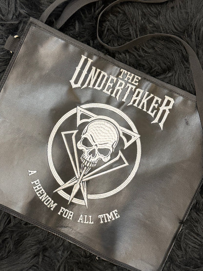 The Undertaker Inspired Embroidered Side Bag with Championship Medal – Wrestling Fan Accessory