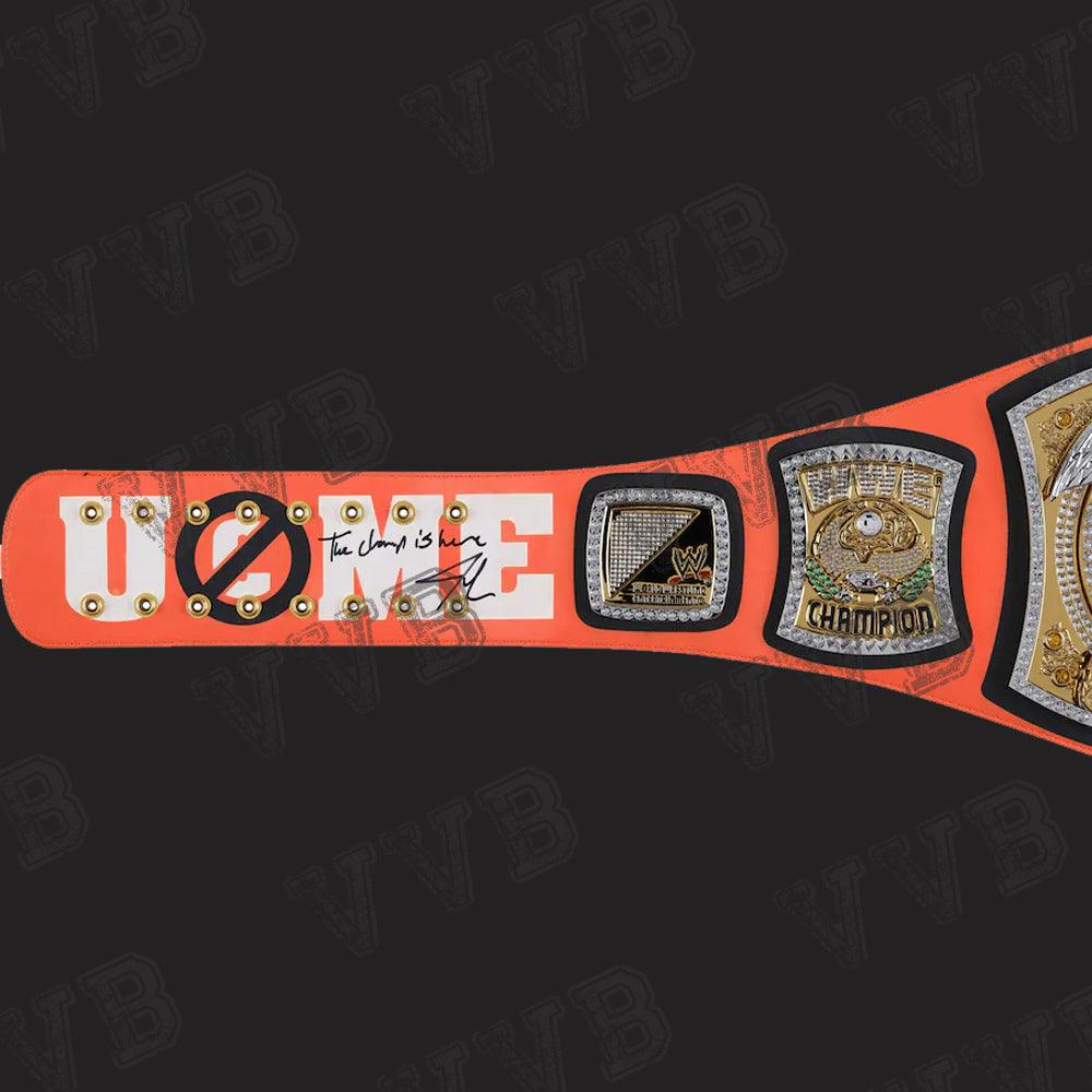 John Cena Autographed Signature Series Championship Spinner Replica Title Belt - 2mm Brass Victory Vault Belts