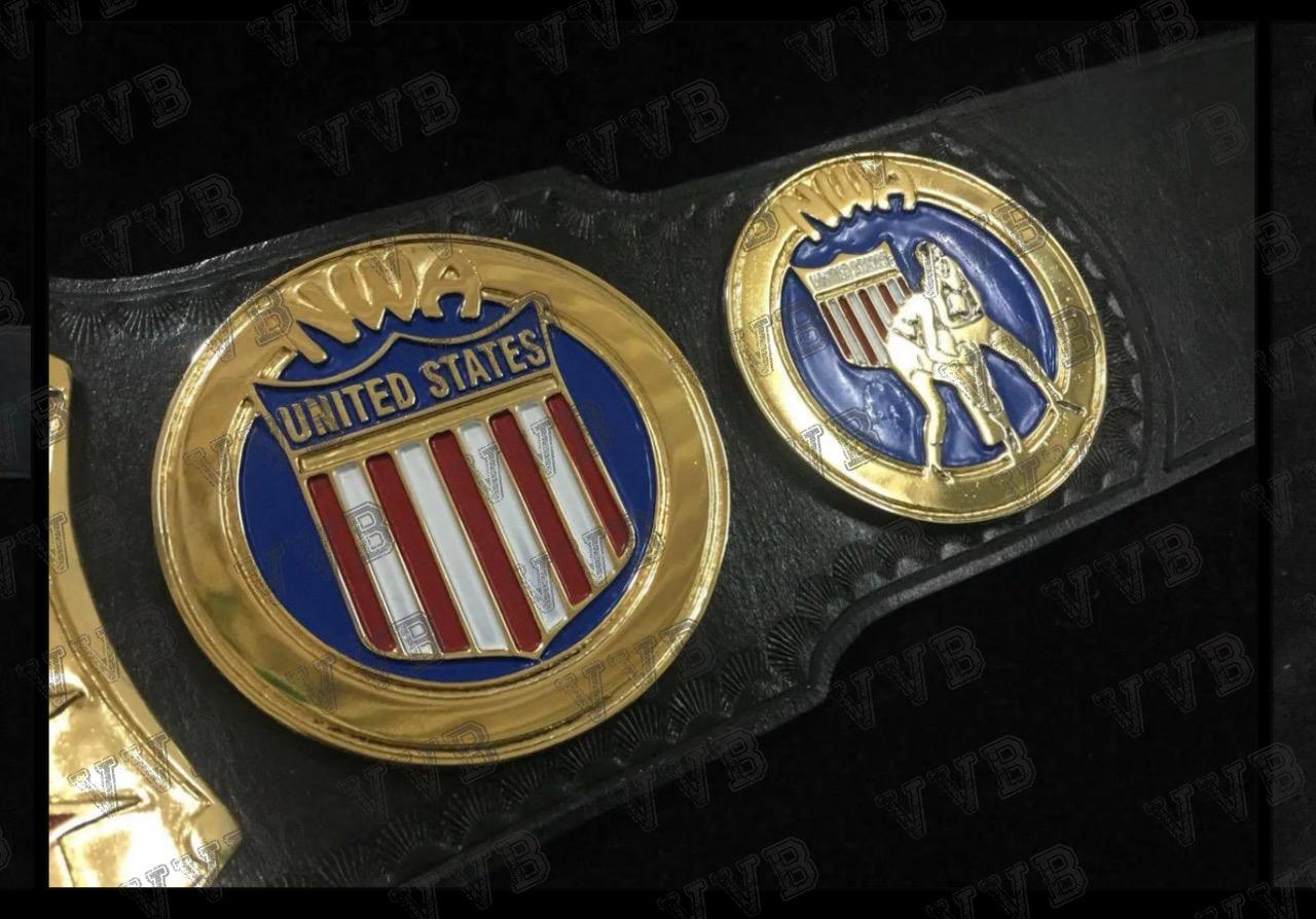2mm wrestling title belt displayed prominently
