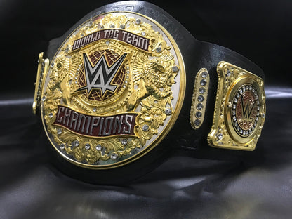 New World Tag Team Wrestling Championship Leather Belt – 10mm Diecast Brass | Adult Size