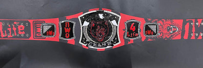 Custom Premium NWO Wolfpack Edition Championship Spinner Belt Handcrafted Red & Black Leather