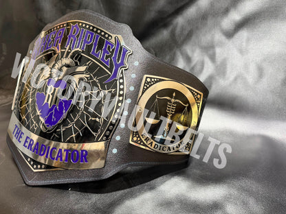 WWE Rhea Ripley “THE ERADICATOR” Custom Championship Belt With Matching Premium Belt Bag| Handcrafted Collector’s Edition |Judment Day Inspired