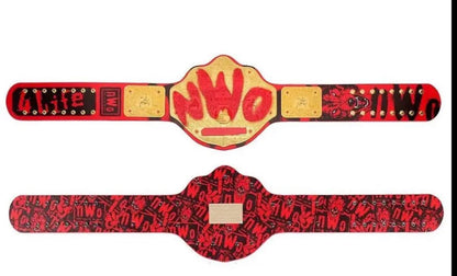 WolfPack NWO Elite Red & Gold Custom Wrestling Championship Belt – Double-Sided Printed Strap Edition 6mm Diecast