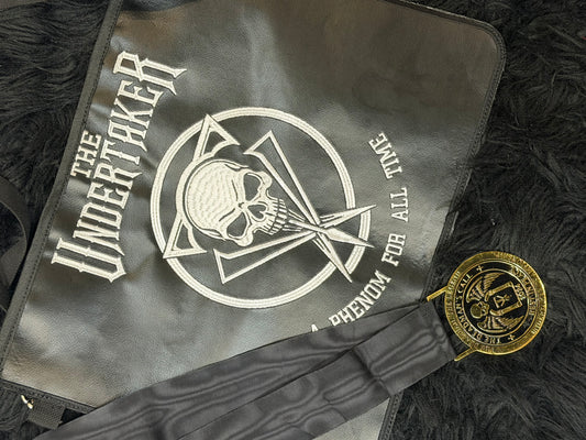 The Undertaker Inspired Embroidered Side Bag with Championship Medal – Wrestling Fan Accessory