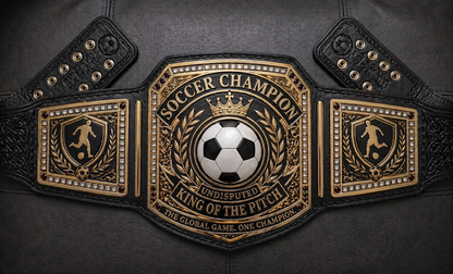 Custom Undisputed Soccer Football Championship Belt – King of the Pitch Edition Brass