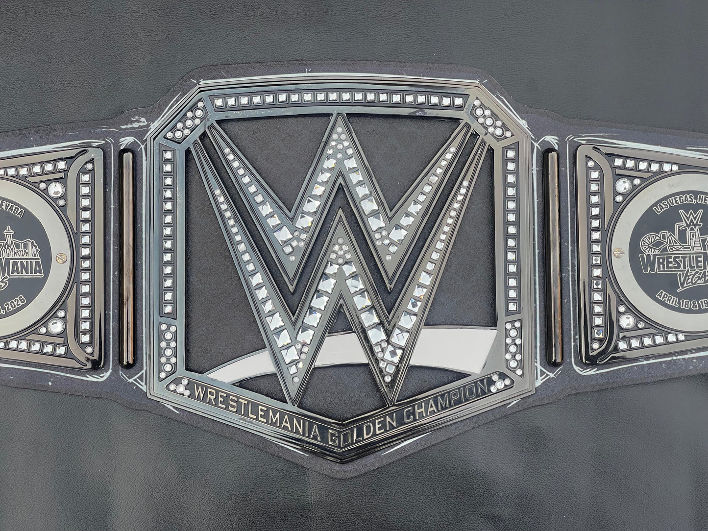 WrestleMania 42 Golden World Championship Belt – 6mm Premium Diecast Wrestling Title | Heavyweight Replica with Bag