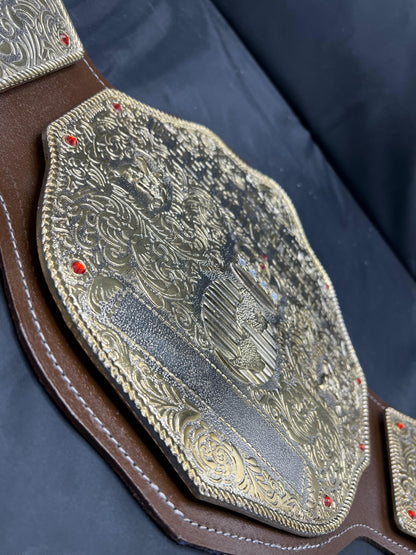 Big Gold World Heavyweight Red Strap Custom Wrestling Championship Belt – 6mm Die-Cast Premium Heavy Metal Edition