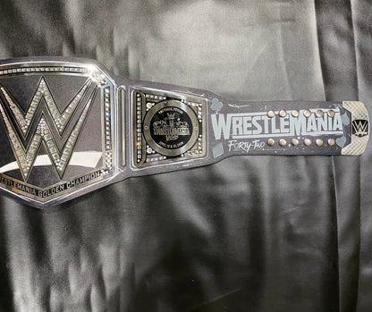 WrestleMania 42 Golden World Championship Belt – 2mm Premium Diecast Wrestling Title | Heavyweight Replica