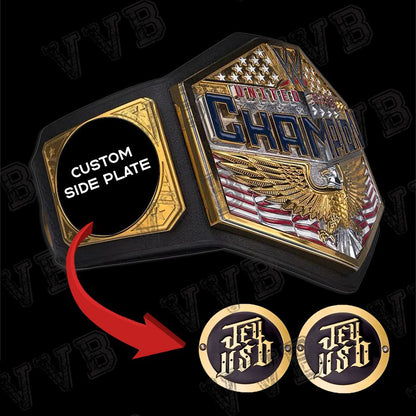 United States Wrestling Championship Replica Belt – 6MM Diecast Brass, Removable Plates, Customizable Sideplates