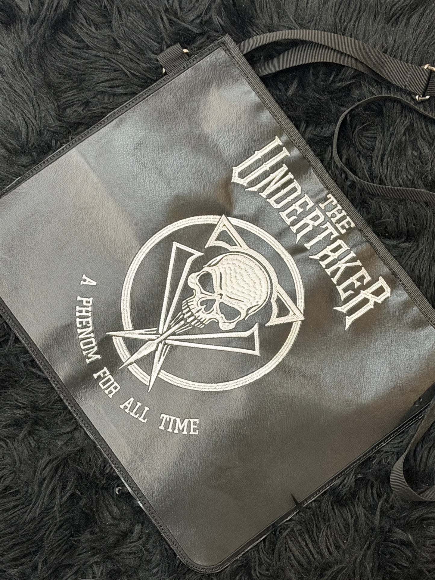 The Undertaker Inspired Embroidered Side Bag with Championship Medal – Wrestling Fan Accessory