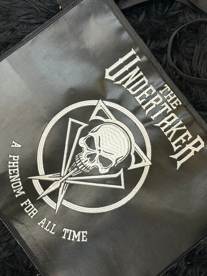 The Undertaker Inspired Embroidered Side Bag with Championship Medal – Wrestling Fan Accessory