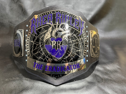 Rhea Ripley “THE ERADICATOR” Custom Championship Belt With Matching Premium Belt Bag| Handcrafted Collector’s Edition |Judment Day Inspired