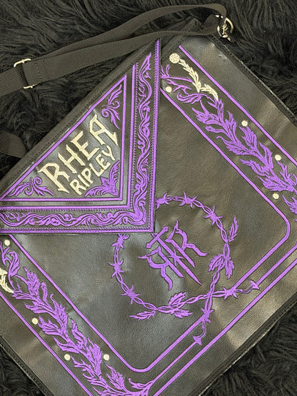 Custom Rhea Ripley Inspired Embroidered Side Bag with Premium Metal MAMI 2024 Judgment Day Championship Medal – Handmade Wrestling Fan Collectible