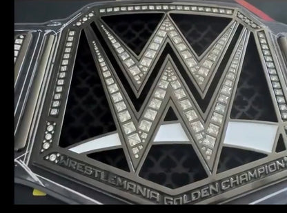 WrestleMania 42 Golden World Championship Belt – 6mm Premium Diecast Wrestling Title | Heavyweight Replica with Bag