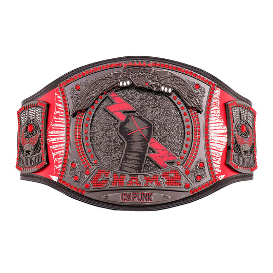 CM Punk Chicago Blackhawks Signature Series Spinner Championship Replica Title Belt