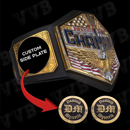 United States Wrestling Championship Replica Belt – 6MM Diecast Brass, Removable Plates, Customizable Sideplates