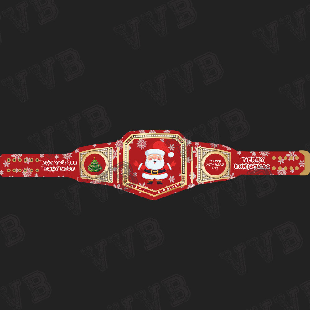 Custom Merry Christmas Santa Championship Belt Adult Size Brass 4mm