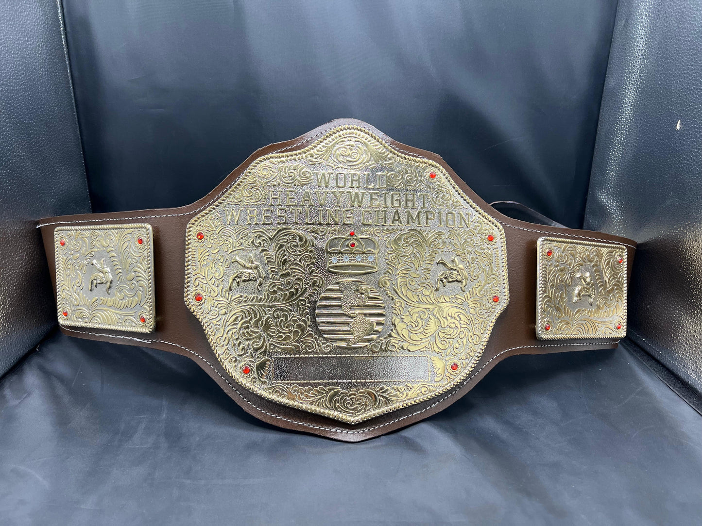 Big Gold World Heavyweight Red Strap Custom Wrestling Championship Belt – 6mm Die-Cast Premium Heavy Metal Edition
