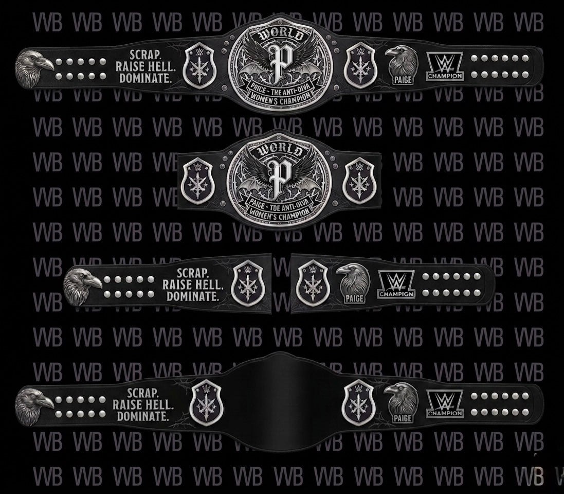 Women’s The Anti-Diva" Paige Signature Series Championship Concept Wrestling Belt Brass In Black