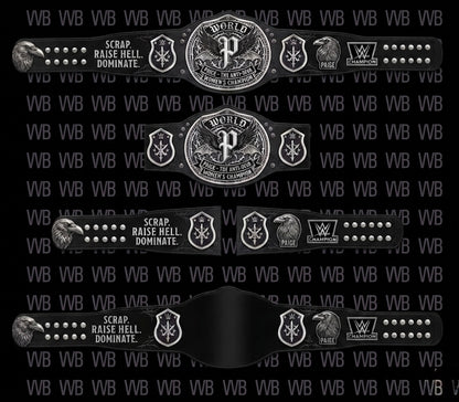 Women’s The Anti-Diva" Paige Signature Series Championship Concept Wrestling Belt Brass In Black