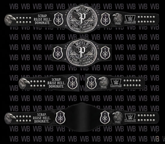 Women’s The Anti-Diva" Paige Signature Series Championship Concept Wrestling Belt Brass In Black