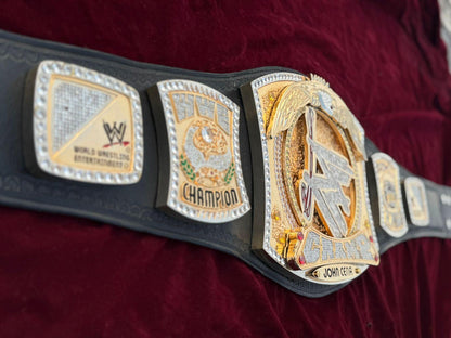 John Cena Spinner World Heavyweight Wrestling Championship Belt 8MM Thick Metal Plate Replica